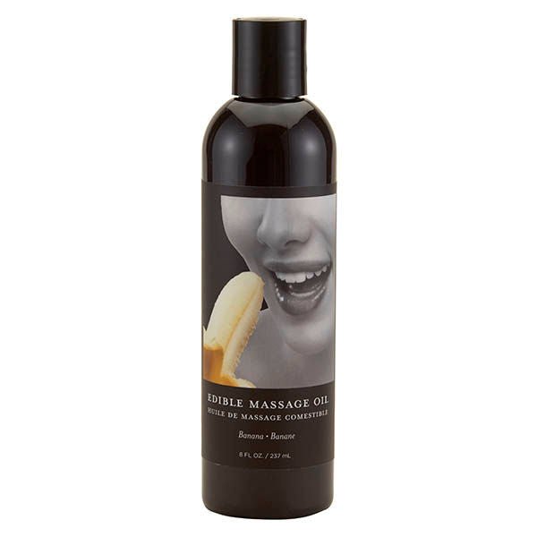 Edible Massage Oil Banana 237ml Front view | Flirtybay.com.au