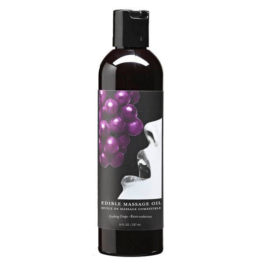 Edible Massage Oil Grape 237ml Front view | Flirtybay.com.au