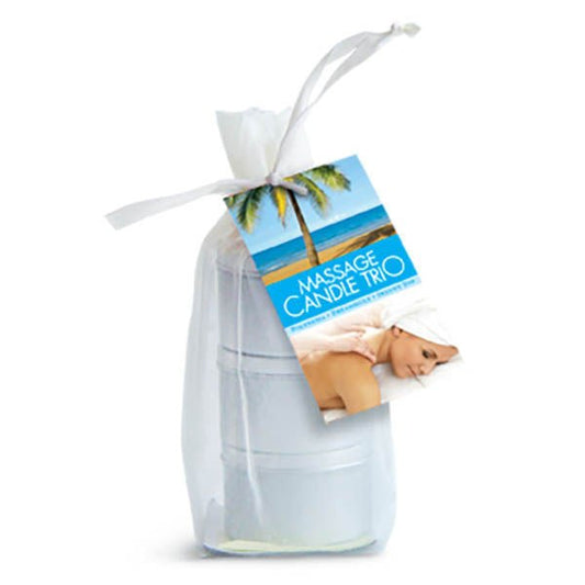 Edible massage candle tropical threesome - Product front view  | Flirtybay.com.au