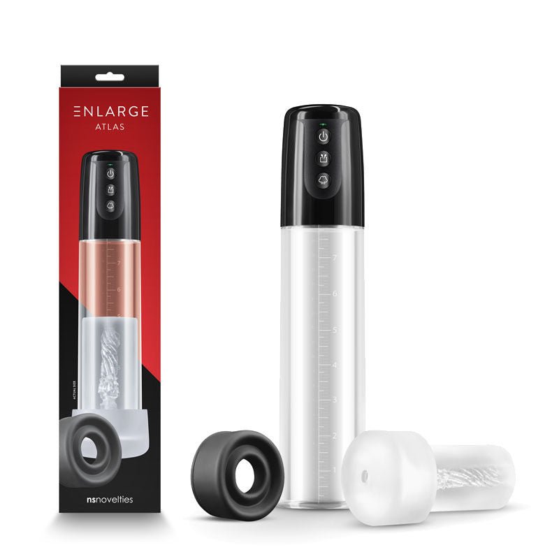 Enlarge atlas - penis pump - Product front view and box front view | Flirtybay.com.au