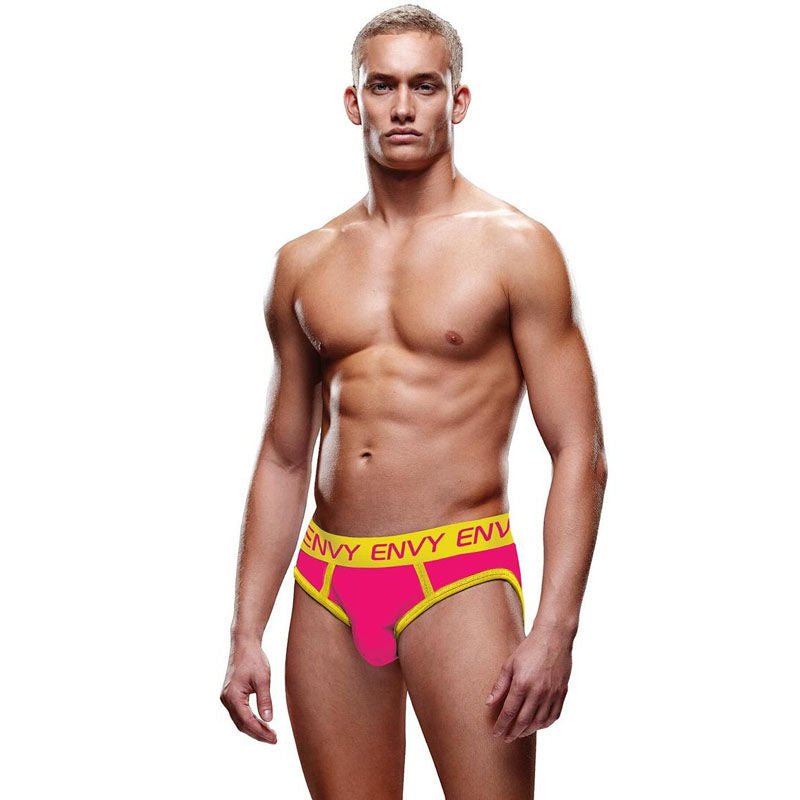 Envy - solid jockstrap - yellow - Product front view  | Flirtybay.com.au