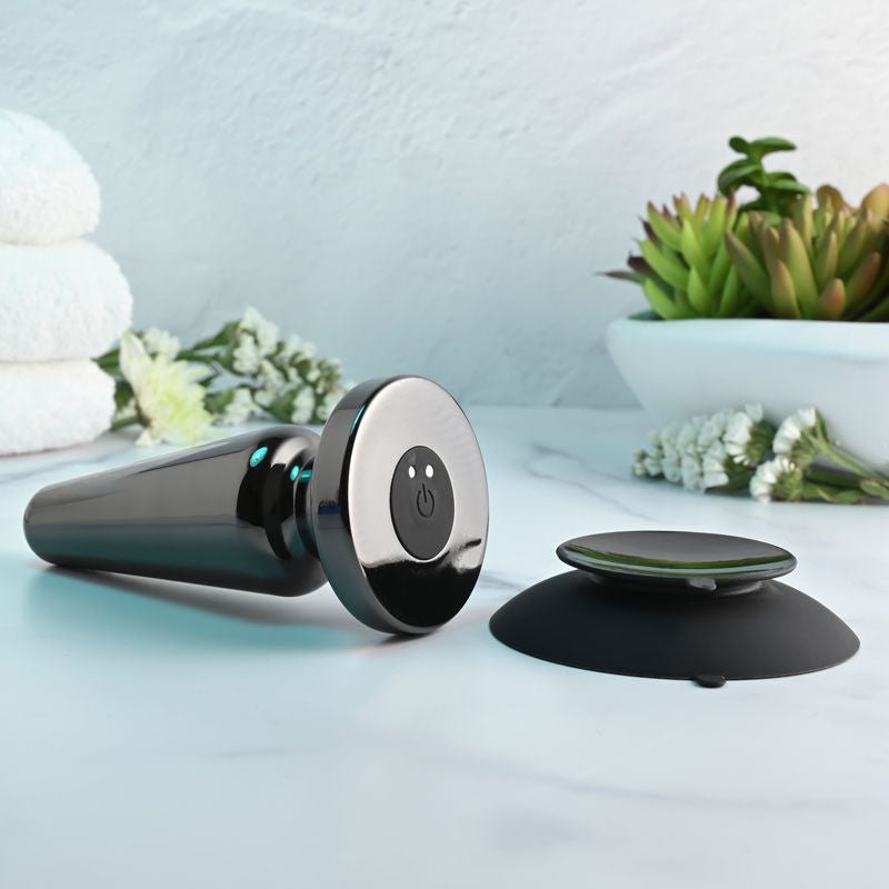 Evolved - advanced vibrating metal plug - Product bottom view  | Flirtybay.com.au