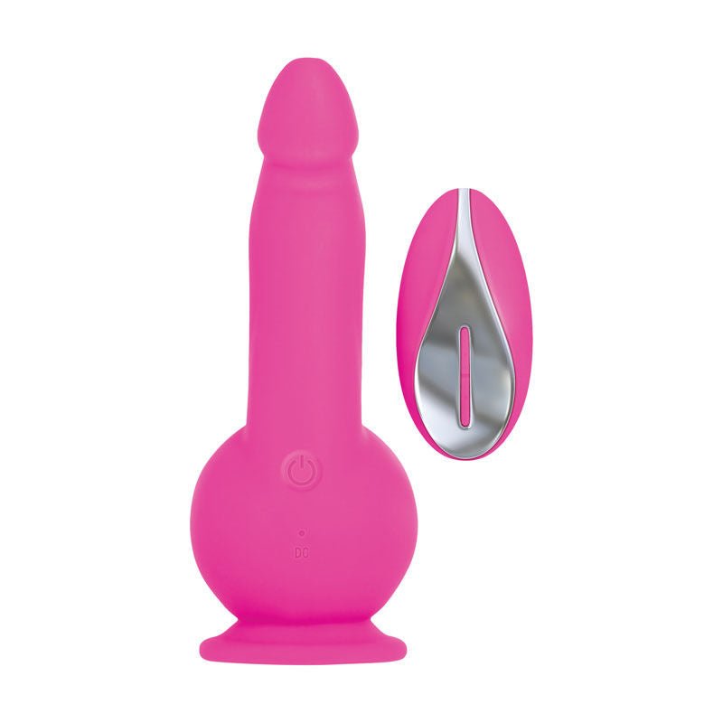 Evolved - ballistic vibrating dildo - Product front view, with remote control | Flirtybay.com.au