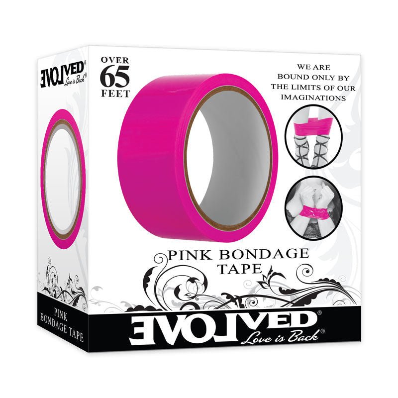 Evolved  - bondage tape - pink -  box side view | Flirtybay.com.au