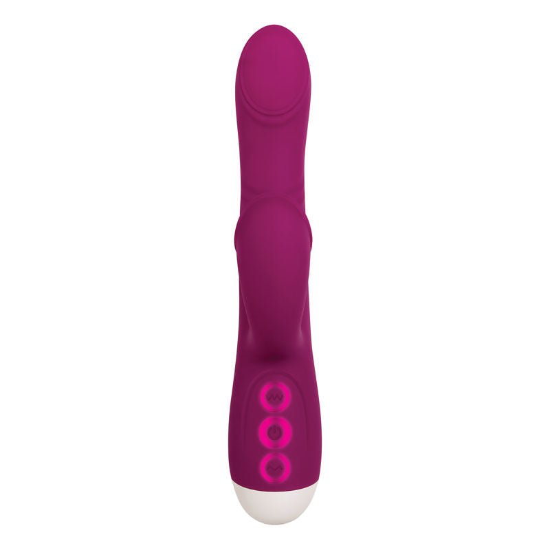 Evolved - double tap - rabbit vibrator - Product front view, with lights on  | Flirtybay.com.au
