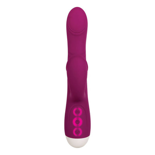 Evolved - double tap - rabbit vibrator - Product front view, with lights on  | Flirtybay.com.au
