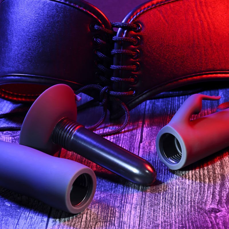 Evolved - heavenly harness - strap-on - Product front view, focus on dildo  | Flirtybay.com.au