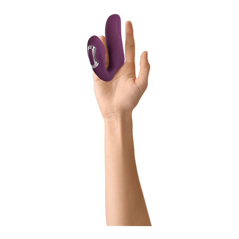 Evolved - helping hand finger vibrator - Product side view, on the finger  | Flirtybay.com.au