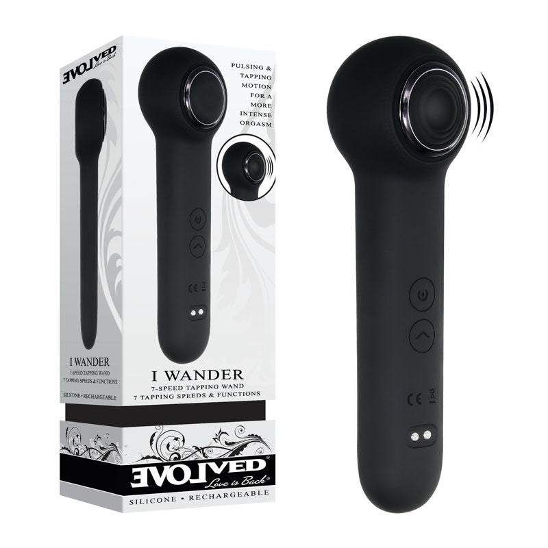 Evolved - i wander - tapping wand - Product front view and box front view | Flirtybay.com.au