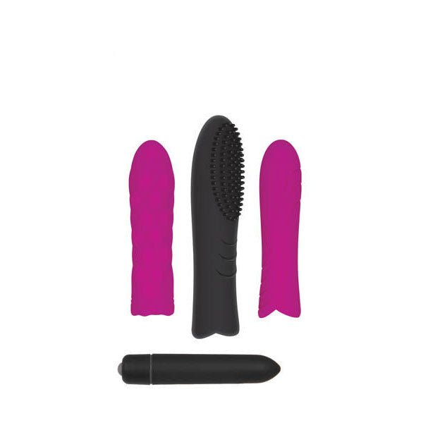 Evolved - pleasure sleeve trio with bullet vibrator - Product front view  | Flirtybay.com.au