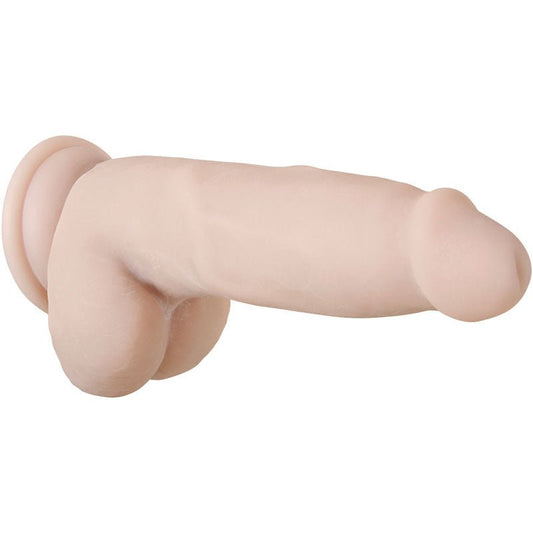 Evolved - real supple poseable 7 dildo - Product side view, focus on suction cup  | Flirtybay.com.au