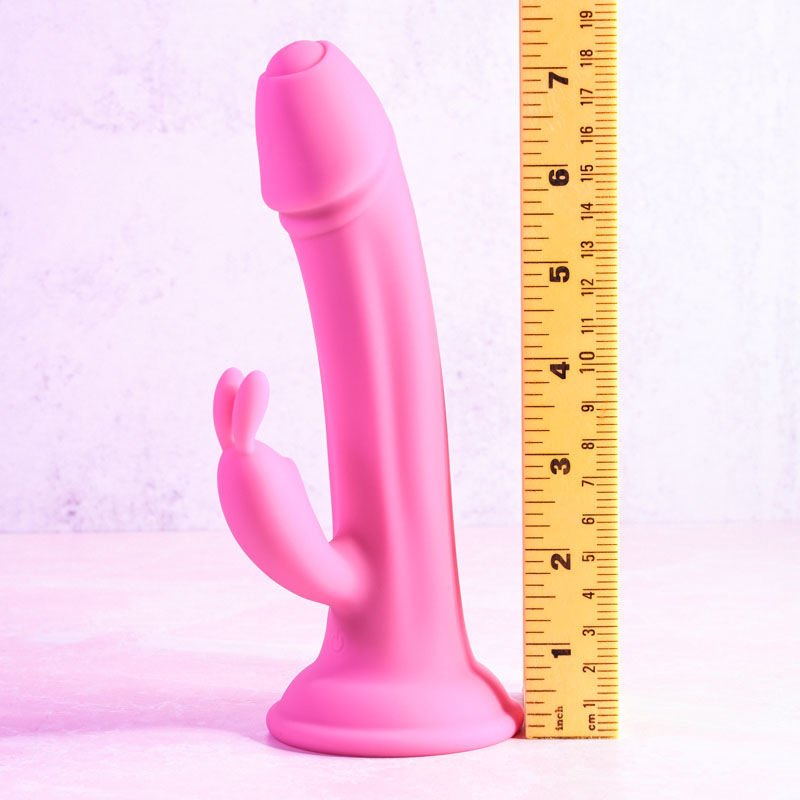 Evolved - somebunny to love - rabbit vibrator - Product side view, with sizes  | Flirtybay.com.au