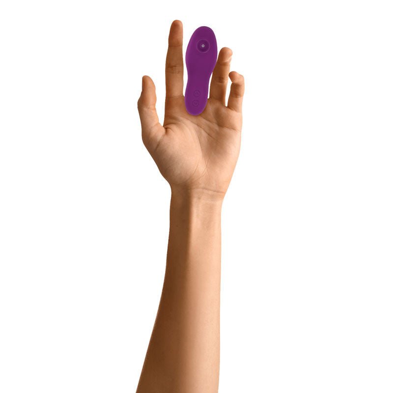 Evolved - sucker for you - suction vibrator - Product front view, in a hand  | Flirtybay.com.au