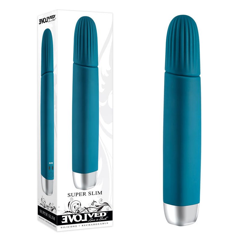 Evolved - super slim - vibrating wand - Product front view and box front view | Flirtybay.com.au