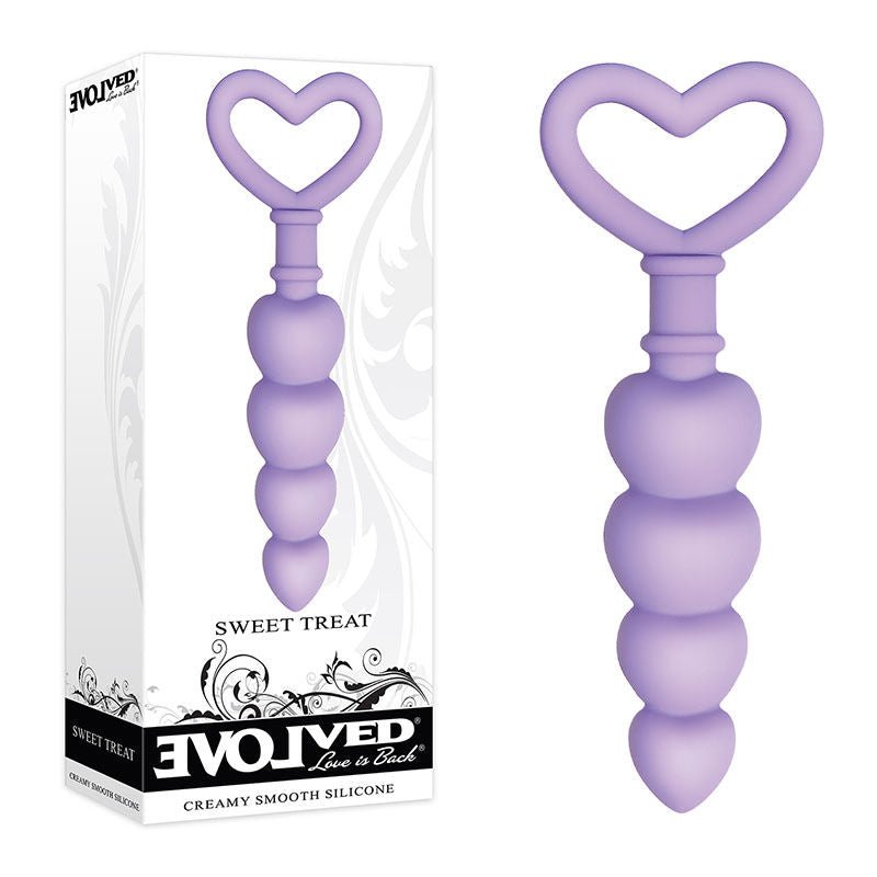 Evolved - sweet treat - anal beads - Product front view and box front view | Flirtybay.com.au
