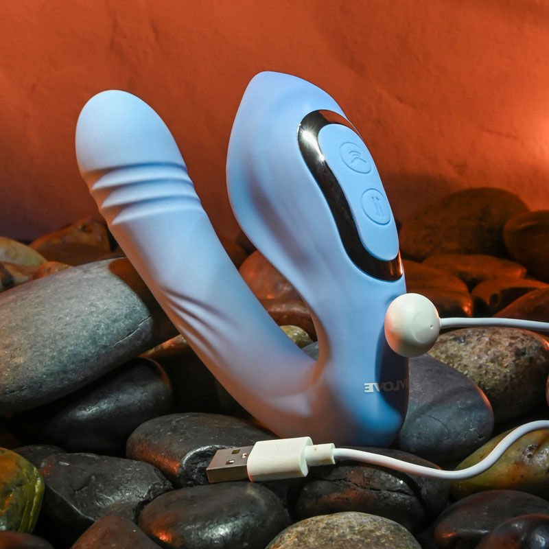 Evolved - tap and thrust -g-spot and clitoral stimulator - Product top view  | Flirtybay.com.au