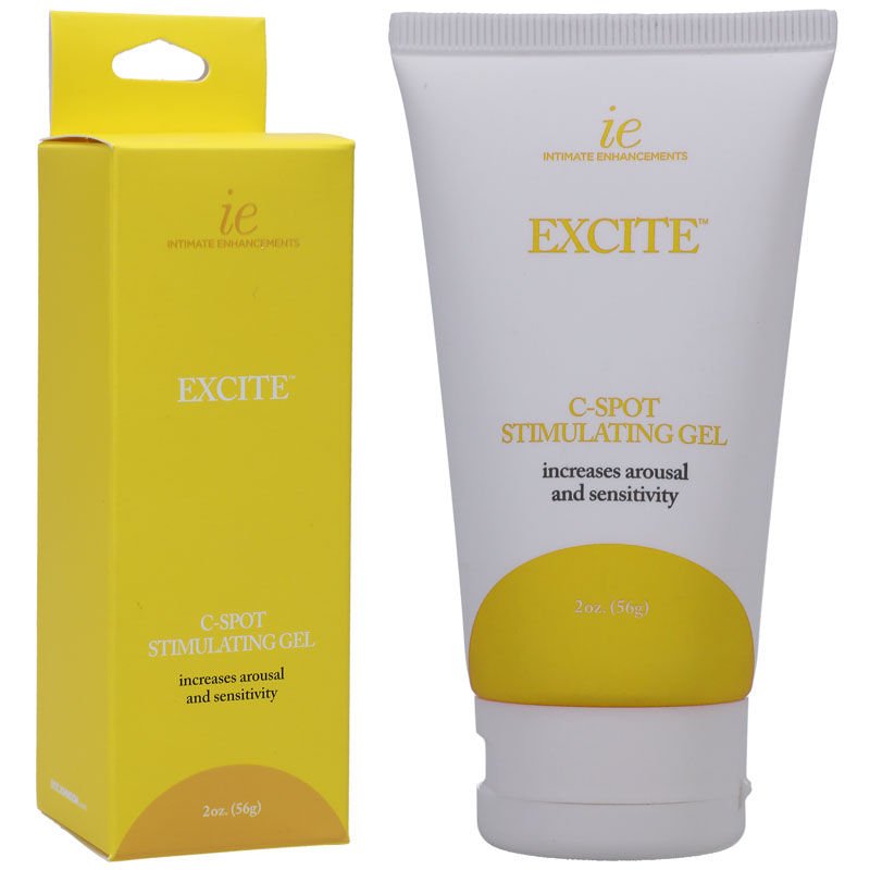 Excite - c-spot - stimulating cream - Product front view and box front view | Flirtybay.com.au