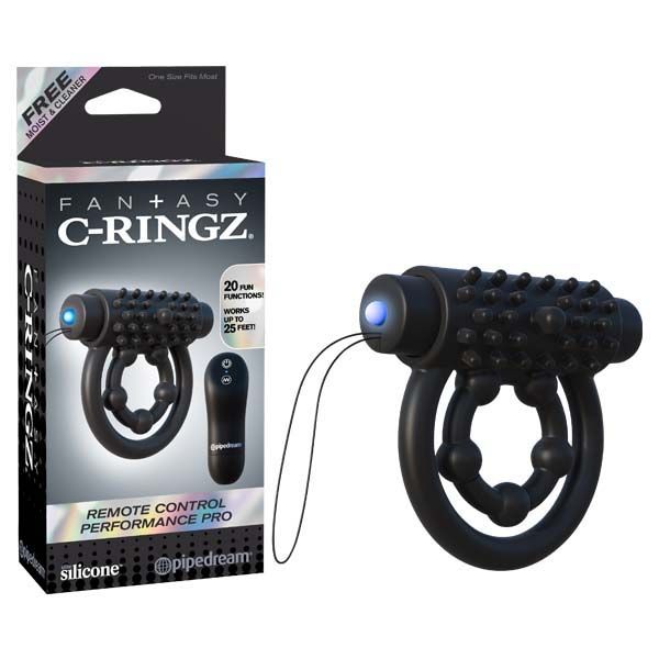 Fantasy c-ringz - remote control performance pro - cock ring - Product front view and box front view | Flirtybay.com.au