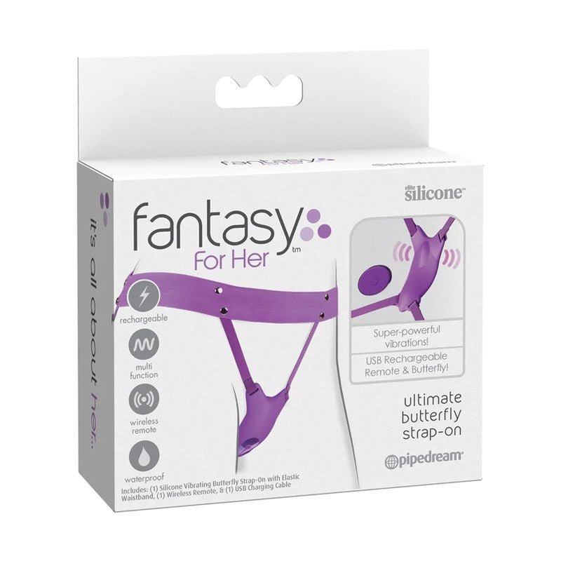 Fantasy - for her ultimate butterfly strap-on - panty vibrator -  box front view | Flirtybay.com.au