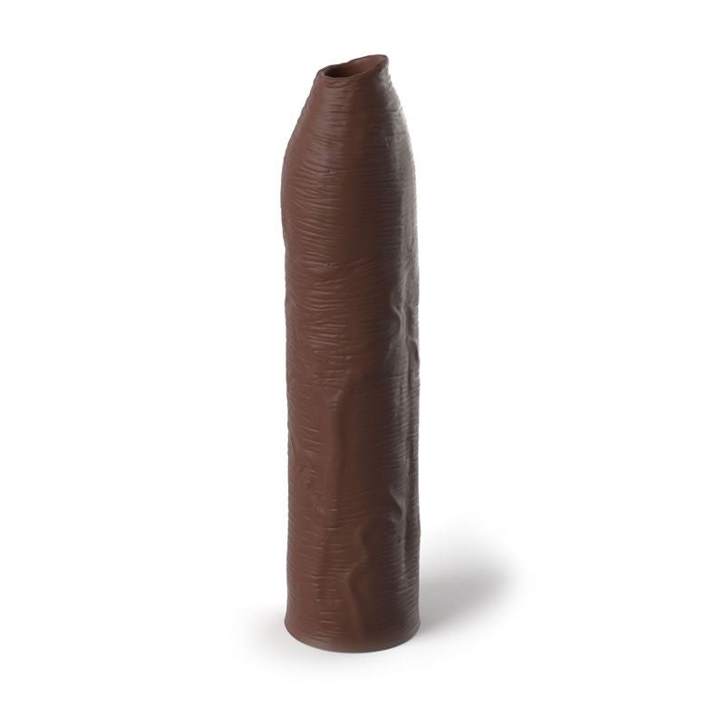 Fantasy X tensions Elite Uncut Silicone Penis Extender Brown Front View | Flirtybay.com.au