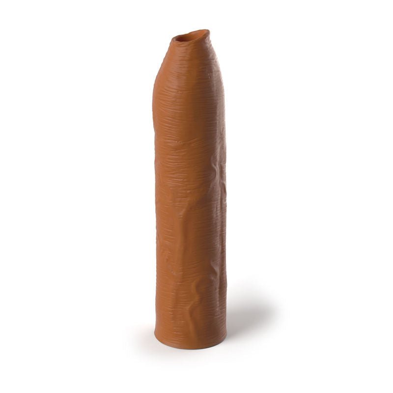Fantasy X tensions Elite Uncut Silicone Penis Extender Tan Front View | Flirtybay.com.au