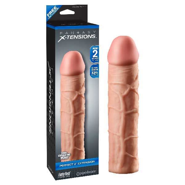 Fantasy x-tensions perfect 2'' - penis extender - Product front view and box front view | Flirtybay.com.au