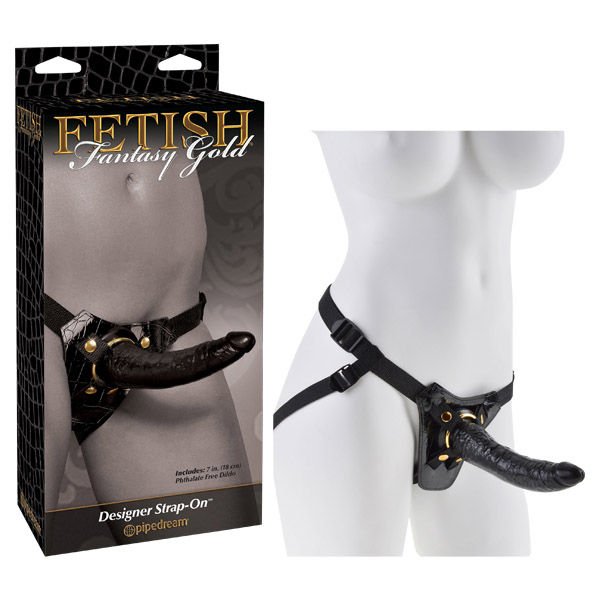Fetish fantasy gold - designer strap-on -  box front view | Flirtybay.com.au