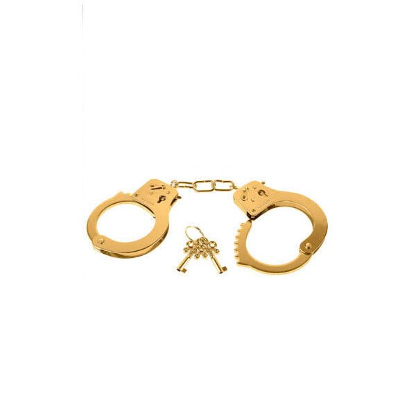 Fetish fantasy gold - metal cuffs - Product front view  | Flirty Bay Adult Store and Sex Tools in Perth Australia