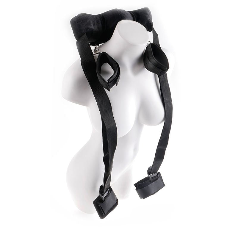 Fetish fantasy series-  position master with cuffs - Product front view, on a mannequin  | Flirtybay.com.au