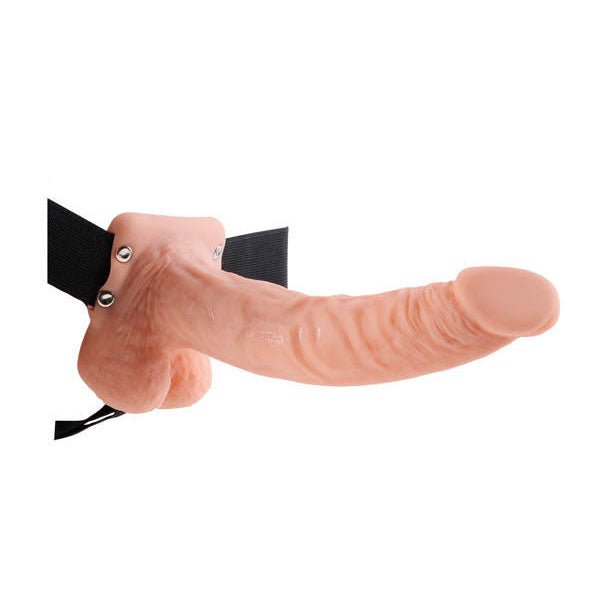 Fetish fantasy series - 9 hollow strap-on with balls - Product front view  | Flirtybay.com.au