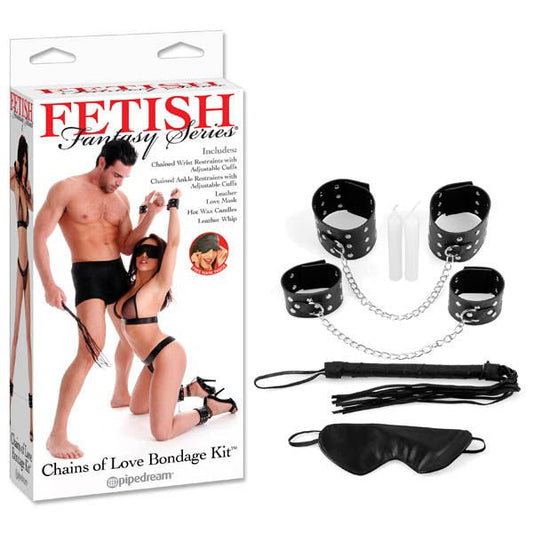 Fetish fantasy series - chains of love bondage kit - Product front view and box front view | Flirty Bay Adult Store and Best Sex Tools in Perth Australia