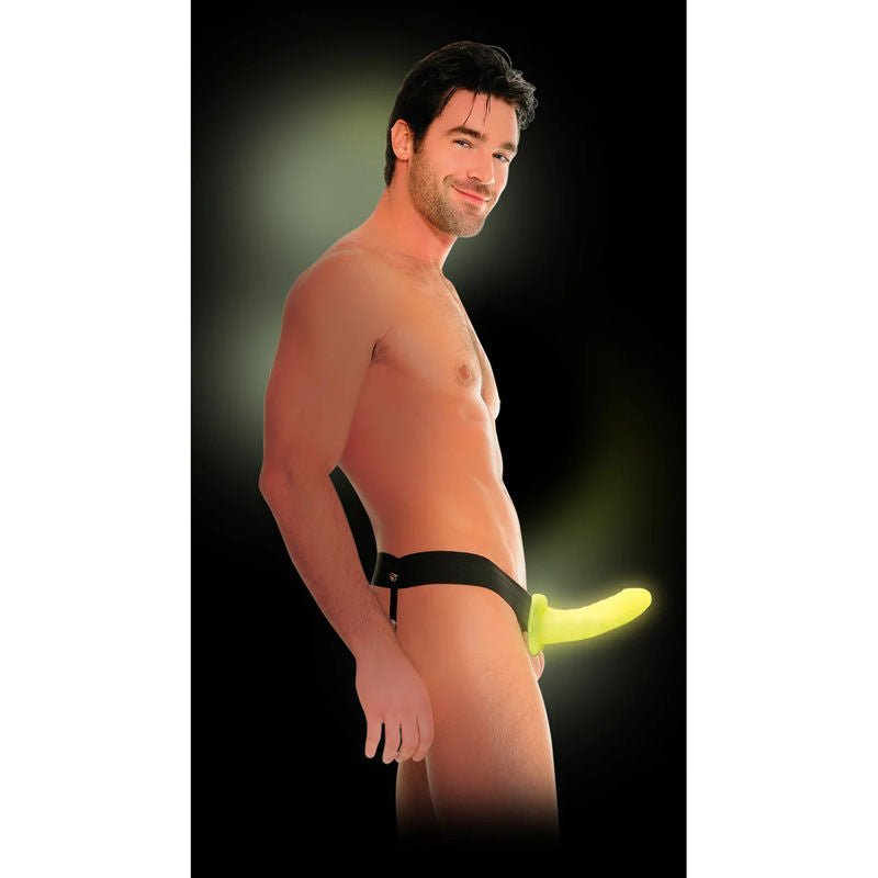 Fetish fantasy series - for him or her hollow strap-on - glow - Product side view  | Flirtybay.com.au