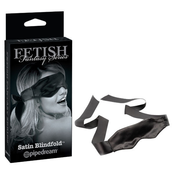 Fetish fantasy series limited edition - satin blindfold - Product front view and box front view | Flirtybay.com.au