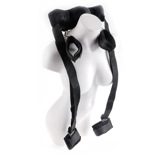 Fetish fantasy series-  position master with cuffs - Product front view, on a mannequin | Flirty Bay Adult Store and Sex Tools in Perth Australia