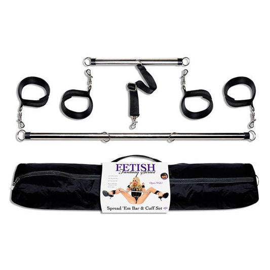 Fetish fantasy series - spread 'em bar & cuff set - Product front view  | Flirty Bay Adult Store and Sex Tools in Perth Australia