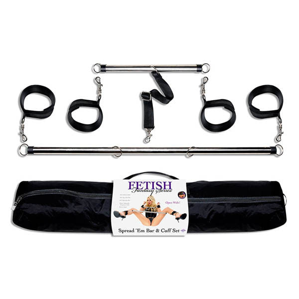 Fetish fantasy series - spread 'em bar & cuff set - Product front view  | Flirtybay.com.au