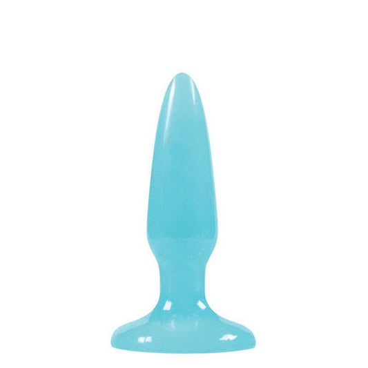 Firefly Glow in the dark 3" Butt Plug, blue, front view | Flirtybay.com.au