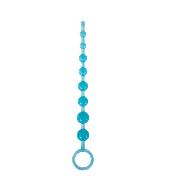 Firefly Pleasure Anal Beads blue front view | Flirtybay.com.au