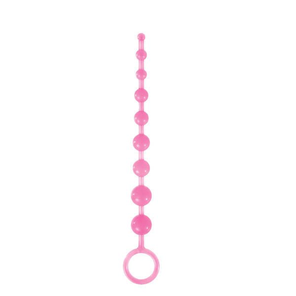 Firefly Pleasure Anal Beads pink front view | Flirtybay.com.au