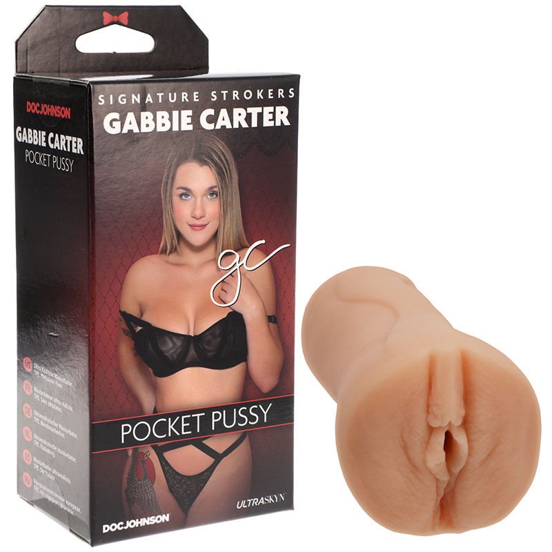 Gabbie carter - ultraskyn pocket pussy - realistic vagina - Product front view and box front view | Flirtybay.com.au