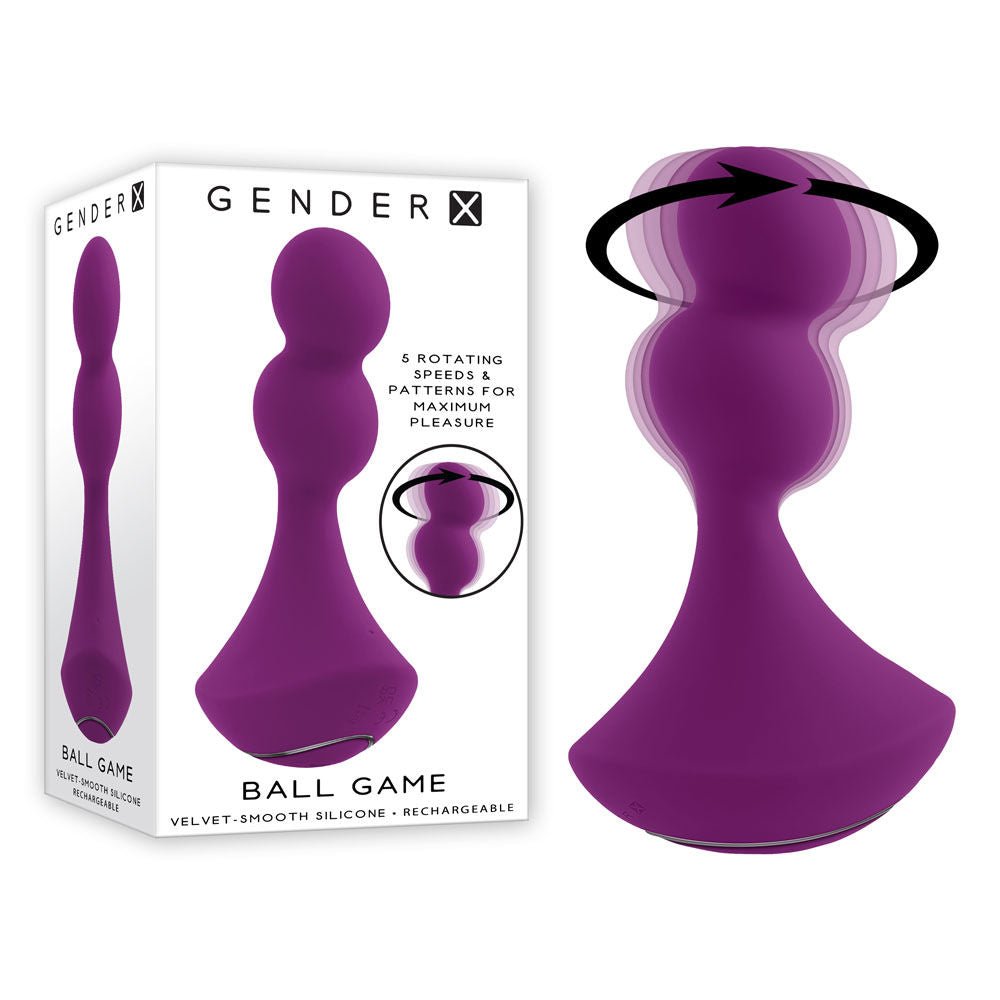 Gender x -  ball game - butt plug - Product front view and box front view | Flirtybay.com.au