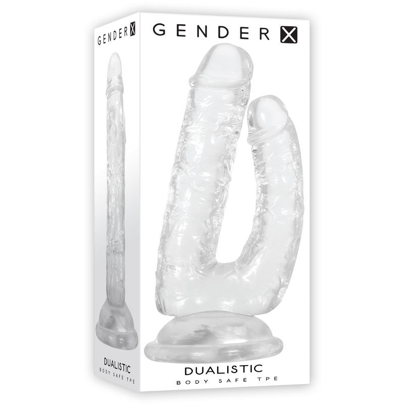 Gender x - dualistic - double penetraion dildo -  box front view | Flirtybay.com.au
