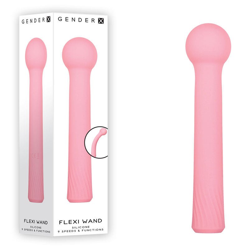 Gender x - flexi vibrating wand - Product front view and box front view | Flirtybay.com.au