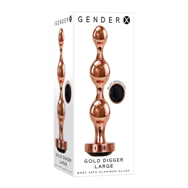 Gender X Gold Digger Butt Plug Large, Box View | Flirtybay.com.au