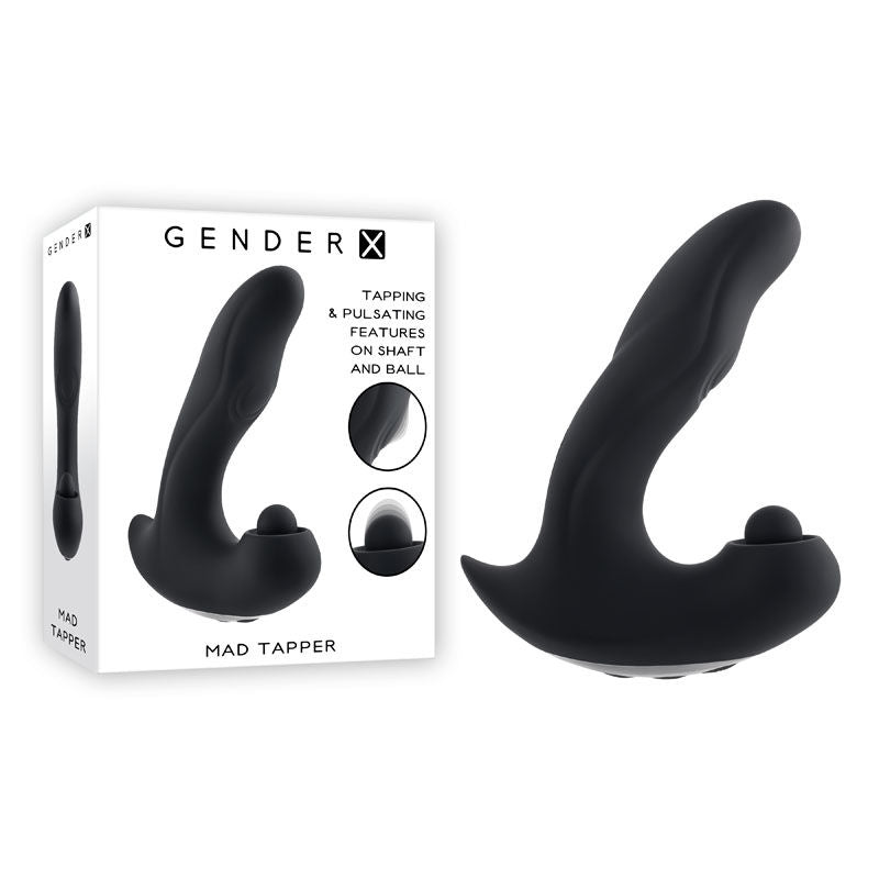 Gender x - mad tapper - prostate vibrator - Product front view and box front view | Flirtybay.com.au