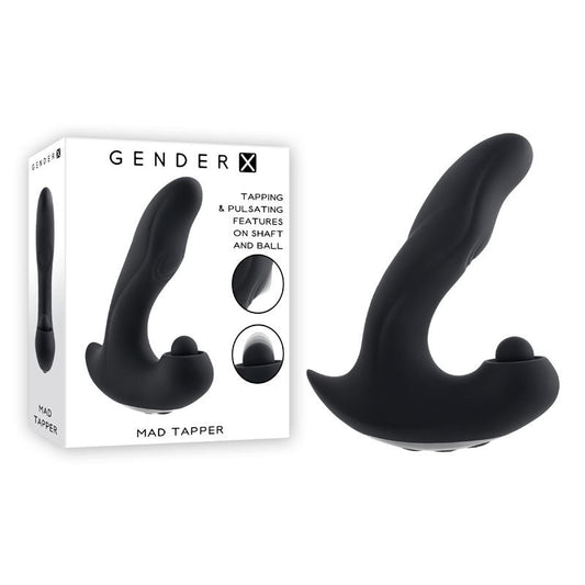 Gender x - mad tapper - prostate vibrator - Product front view and box front view | Flirtybay.com.au