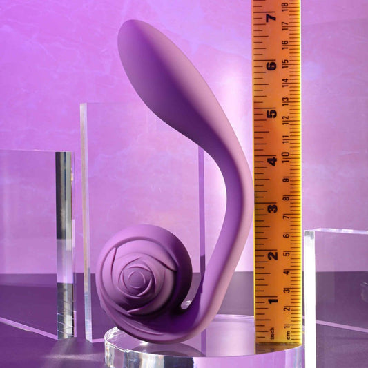 Gender x - poseable you - vibrator - Product front view, with sizes  | Flirtybay.com.au