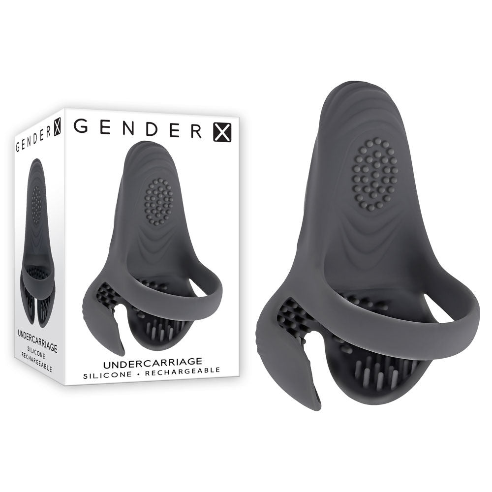 Gender x undercarriage - cock ring - Product front view and box side view | Flirtybay.com.au