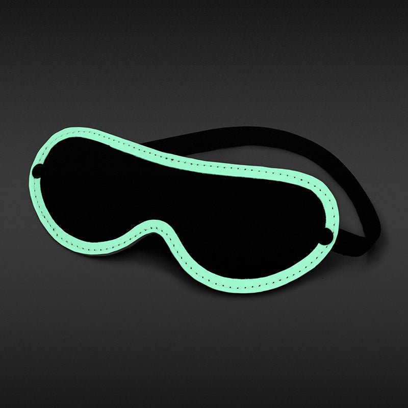 Glo bondage - glow in the dark blindfold - Product front view  | Flirtybay.com.au