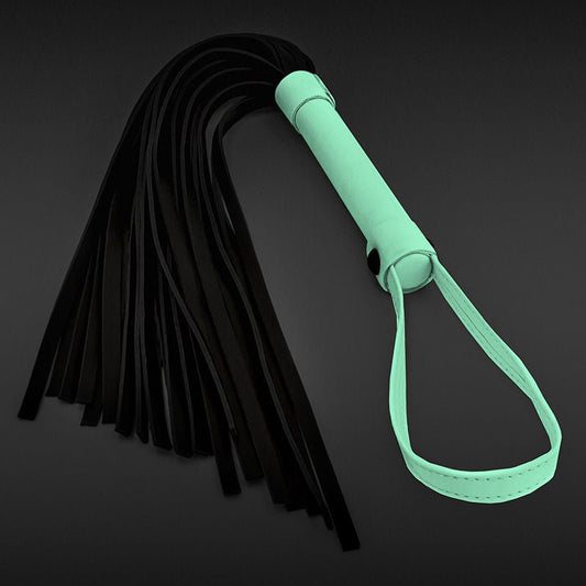 Glo - glow in the dark bondage flogger - Product front view  | Flirtybay.com.au